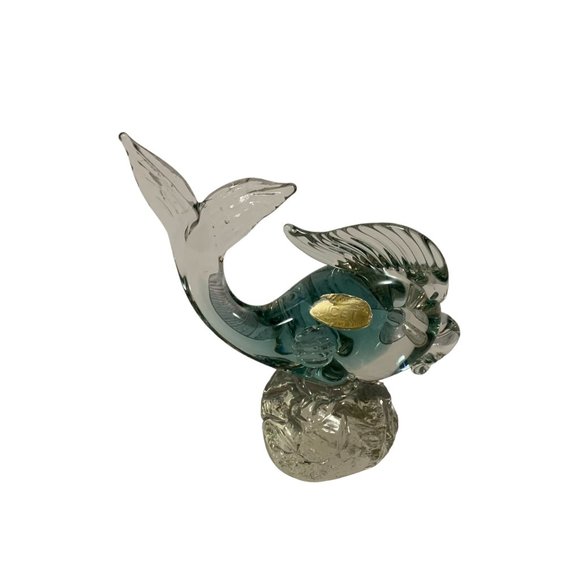 Vintage Arte Murano Venezuela Art Glass Ice Blue Fish Figure - Picture 4 of 9